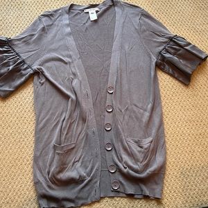 Nanette Lepore Short Flutter Sleeve Cardigan